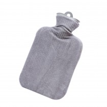 Pure Color Classic Hot Water Bottle with Plush Cover 800ML for Heat and Cold Therapy, Grey