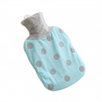 Hot Water Bottle with Plush Cover for Hot and Cold Therapy Pain Relief, Light Blue Grey Dot