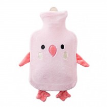 Cute Bird Hot Water Bottle with Soft Plush Cover 1 Liter for Hot and Cold Therapy Pain Relief, Pink