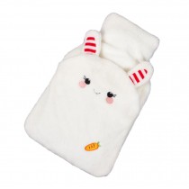 1 Liter Hot Water Bottle for Hot and Cold Therapy with Soft Plush Cover, Cute Rabbit