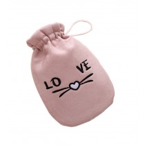Pink Cute Hot Water Bottle With Comfortable Cloth Cover Portable, 22*12cm