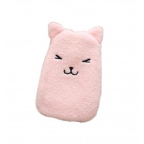 Pink Cute Hot Water Bottle With Comfortable Flannel Cover Portable, 22*15cm