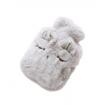 Gray Rabbit Cute Hot Water Bottle With Soft Flannel Cover Portable, 20*14cm