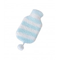 Blue Stripe Cute Hot Water Bottle With Soft Flannel Cover Portable, 20*12.5cm