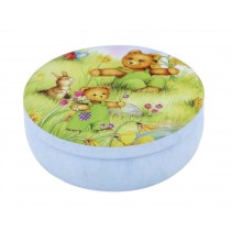 Round Cute Pill Boxes Candy Metal Case Storage Box, Bear And Meadows