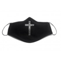 Fashionable Silvery Rhinestone Cross Activated Carbon Anti Fog Sanitary Mask