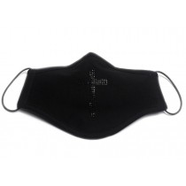Fashionable Black Rhinestone Cross Activated Carbon Anti Fog Sanitary Mask