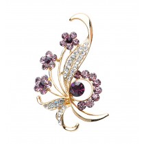 Fashion Crystal & Diamond Party Brooch Pin Clothes Accessories PURPLE