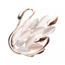 Fashion Swan Crystal & Diamond Party Brooch Pin Clothes Accessories