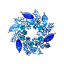 Women Gifts Fashion Crystal Party Brooch Pin Designer Jewelry BLUE