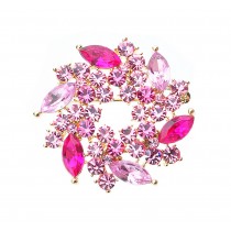 Women Gifts Fashion Crystal Party Brooch Pin Designer Jewelry PINK