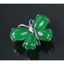 Women Gifts Fashion Butterfly Shaped Shining Brooches Pins EMERALD