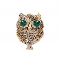 Retro Small Owl Brooches Business Suit Blouse Pins GOLDEN