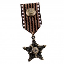 Set of 2 Brown Color Retro Navy Badge Star Pattern Alloy Navy Brooch