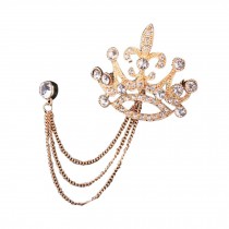 Alloy Material Gold Plated Brooch with Rhinestone and Tassels Decoration