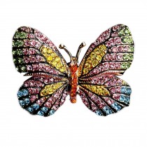 Colorful Rhinestone Women Brooch Pins Butterfly Breastpin Clothing Accessories