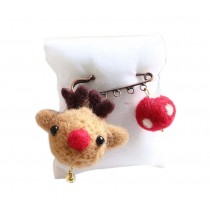 Cute Cartoon Animal Wool Felt Brooch Pin Clothing Accessories, Deer