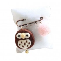 Cute Cartoon Animal Wool Felt Brooch Pin Clothing Accessories, Owl