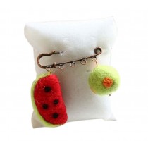 Cute Cartoon Animal Wool Felt Brooch Pin Clothing Accessories, Watermelon