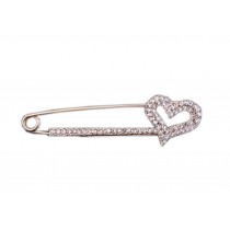 2 Pieces Of Lovely Brooch Diamond Heart-Shaped Brooch Clothes Accessories