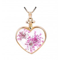 2 Pieces Of Beautiful Pink Flower Specimens Pendant For Wishing Bottle Necklace