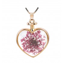 2 Pieces Of Nice Small Purple Flower Specimens Pendant For Heart-Shaped Necklace