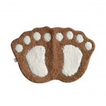 Creative Cute Big Feet Absorbent Non-Slip Special Mats (40 By 60cm) BROWN