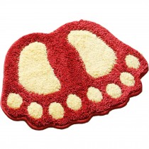 Creative Cute Huge Feet Absorbent Non-Slip Special Mats (40 By 60cm) RED