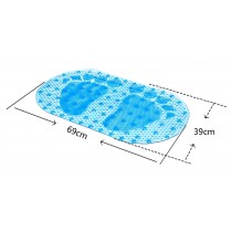 Creative Blue Bubble&Footprint Non Slip Bath Rug Bath Mat 39x69cm [Clear]