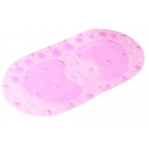 Creative Pink Bubble&Footprint Non Slip Bath Rug Bath Mat 39x69cm [Clear]