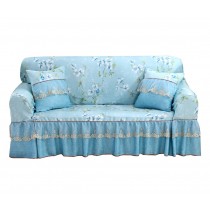 Double-sided Lace Loveseat Sofa Protector Slipcover, BLUE, 210x260cm/82x102inch