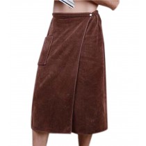 Men's Bath Towel Soft and Absorbent Towel Shower Towel with Pocket, Brown