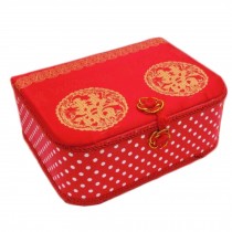 Chinese Wedding Sewing Kit with Red Case 20 Colors Thread Spools Family Set Household Storage Sewing Kit