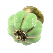 PANDA SUPERSTORE Set of 2 40mm Colorful Ceramic Cabinet Knob Drawer Pull Handle (Green)