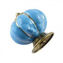 PANDA SUPERSTORE Set of 2 40mm Colorful Ceramic Cabinet Knob Drawer Pull Handle (Blue)