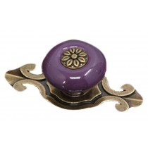 PANDA SUPERSTORE Continental Ceramic Cabinet Knob Drawer Pull Handle Purple??Set of 2