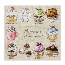 PANDA SUPERSTORE [Cupcakes] DIY Cross-Stitch 14 CT Embroidery Kits Kitchen Decorations(7.8*7.5'')