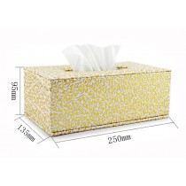 [Golden flower] Leather Rectangle Random Carton Tissue Paper Holder Tissue Box