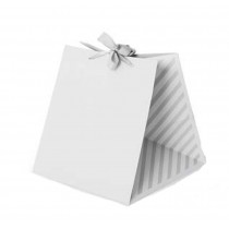 Set of 3 Flower Box Packaging Square Gift Bag Kraft Paper Flower Baskets, Gray