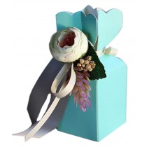 20pcs European Style Wedding Candy Box Flower Birthday Party Gift Box, Blue