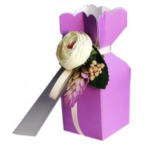 20pcs European Style Wedding Candy Box Flower Birthday Party Gift Box, Purple