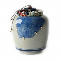Creative Blue And White Porcelain Ceramic Tea Caddy Tea Container[A]