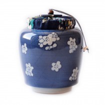Creative Blue And White Porcelain Ceramic Tea Caddy Tea Container[D]