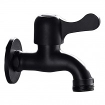 Black Washing Machine Faucet Stainless Steel Wall Mounted Basin Tap Single Cold Water Tap G 3/4"