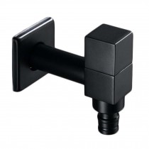 Black Rectangle Washing Machine Faucet Wall Mounted Basin Tap Kitchen Faucet Brass Single Cold Water Tap G 1/2"