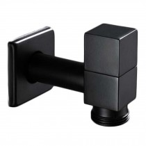 Black Rectangle Washing Machine Faucet Wall Mounted Basin Tap Kitchen Faucet Brass Single Cold Water Tap G 3/4"