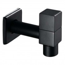 Black Rectangle Kitchen Faucet Mop Pool Faucet Wall Mounted Basin Tap Brass Single Cold Water Tap
