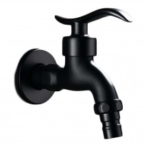 Black Wall Mounted Basin Tap Washing Machine Faucet Kitchen Faucet Brass Single Cold Water Tap G 1/2"