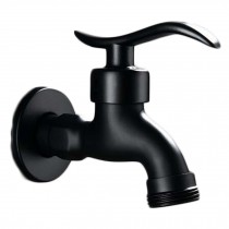 Black Wall Mounted Basin Tap Washing Machine Faucet Kitchen Faucet Brass Single Cold Water Tap G 3/4"