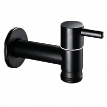 Black Modern Style Wall Mounted Basin Tap Washing Machine Faucet Kitchen Faucet Brass Single Cold Water Tap G 3/4"